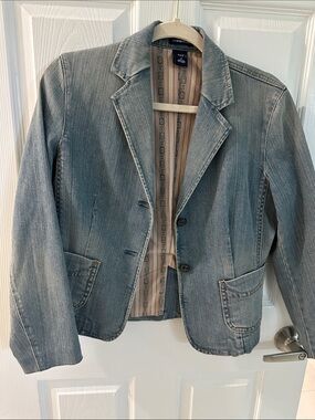 GAP Light Blue Denim Blazer Jacket